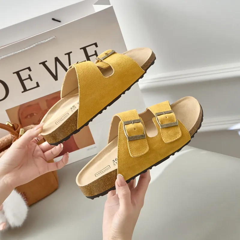 Lan Miao Slip Resistant Slide Slippers Women's Lemon-6