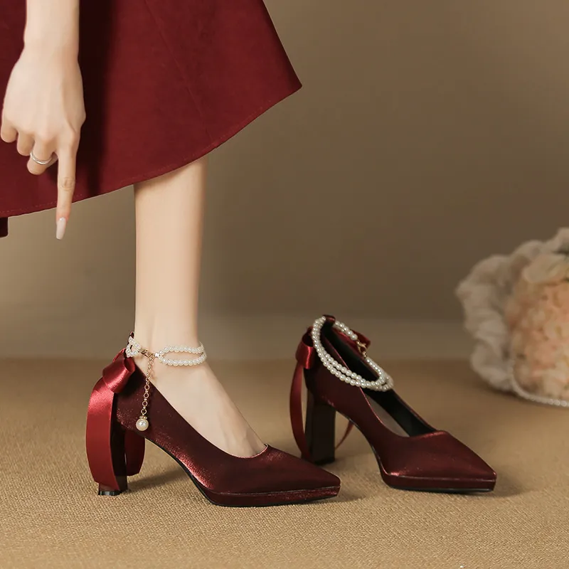 Lan Miao Chunky Heel High Heels Women's-12