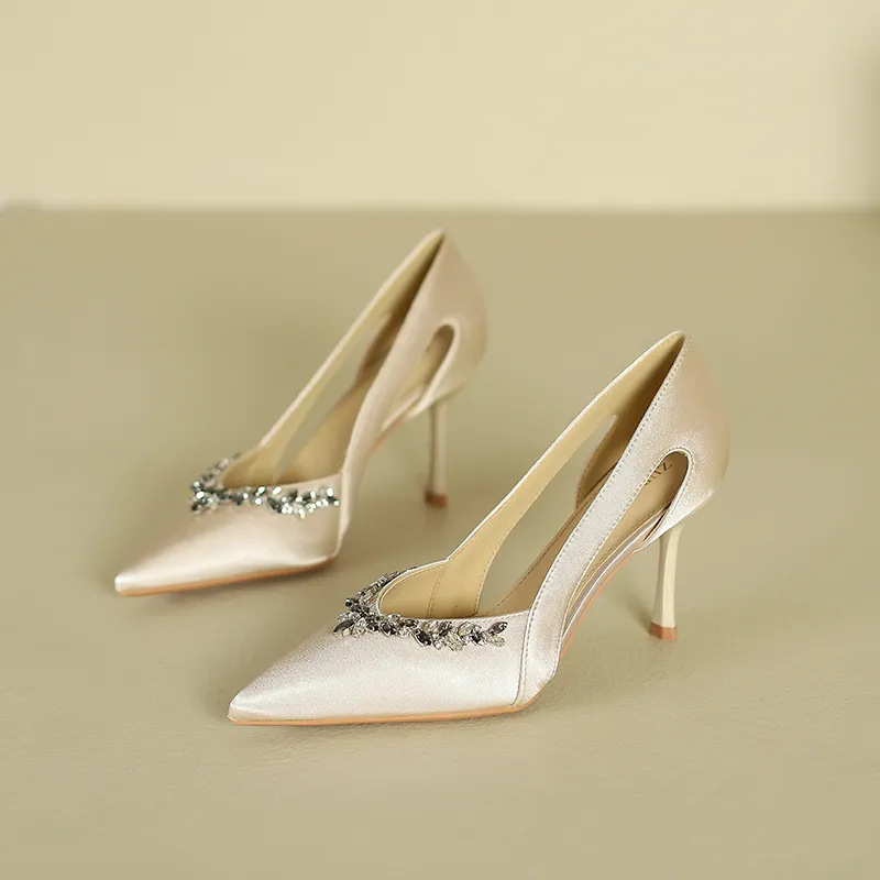 Lan Miao High Heels Women's Apricot/Black-6