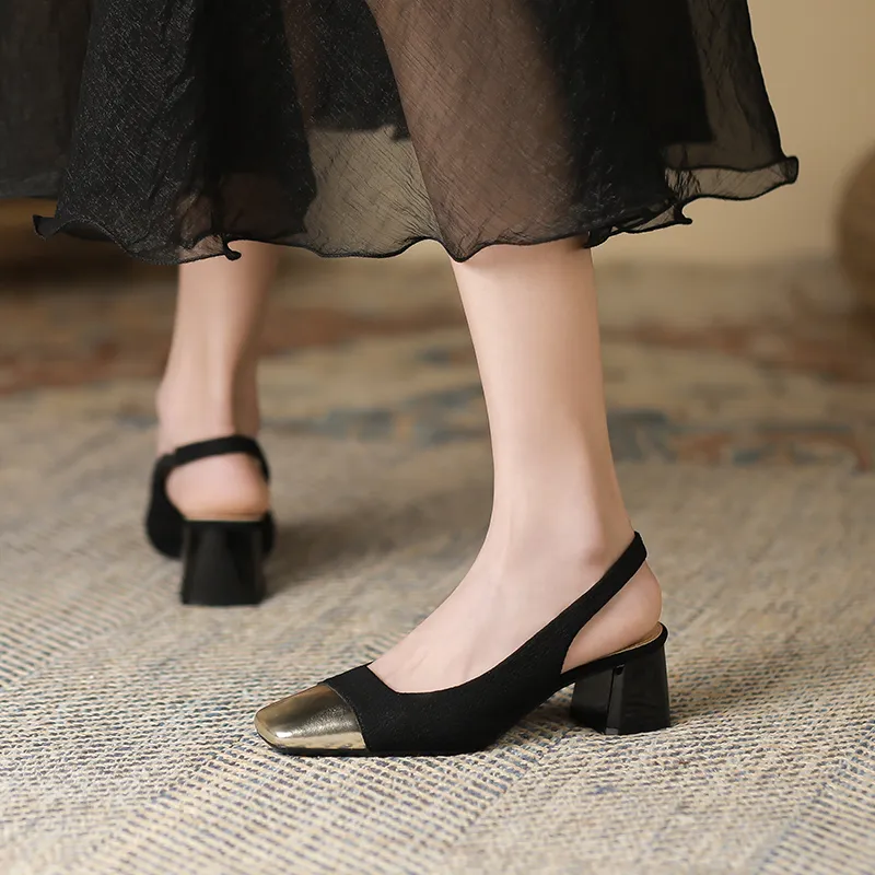 Lan Miao Chunky Heel High Heels 5CM Women's-10