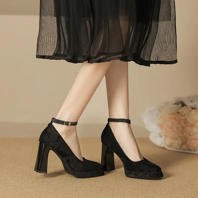 Lan Miao Chunky Heel High Heels Women's-4