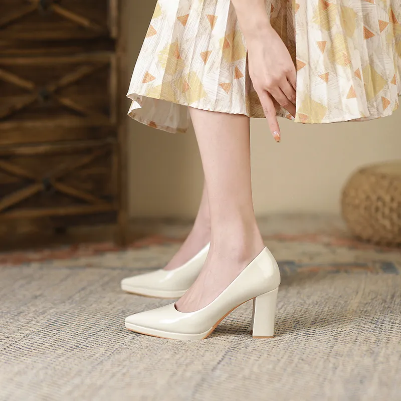 Lan Miao Chunky Heel High Heels Women's-8