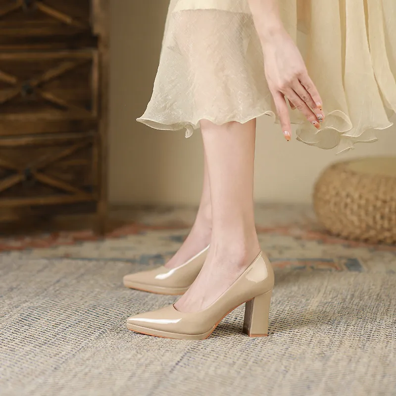Lan Miao Chunky Heel High Heels Women's-15