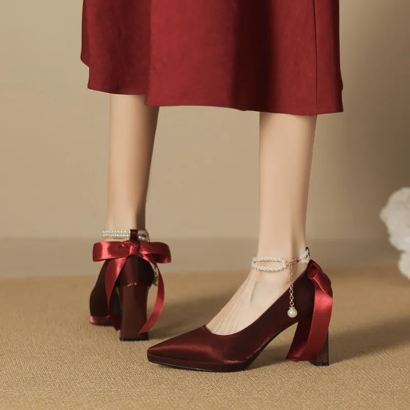 Lan Miao Chunky Heel High Heels Women's-8