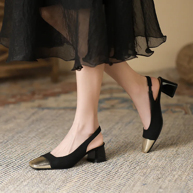 Lan Miao Chunky Heel High Heels 5CM Women's-9