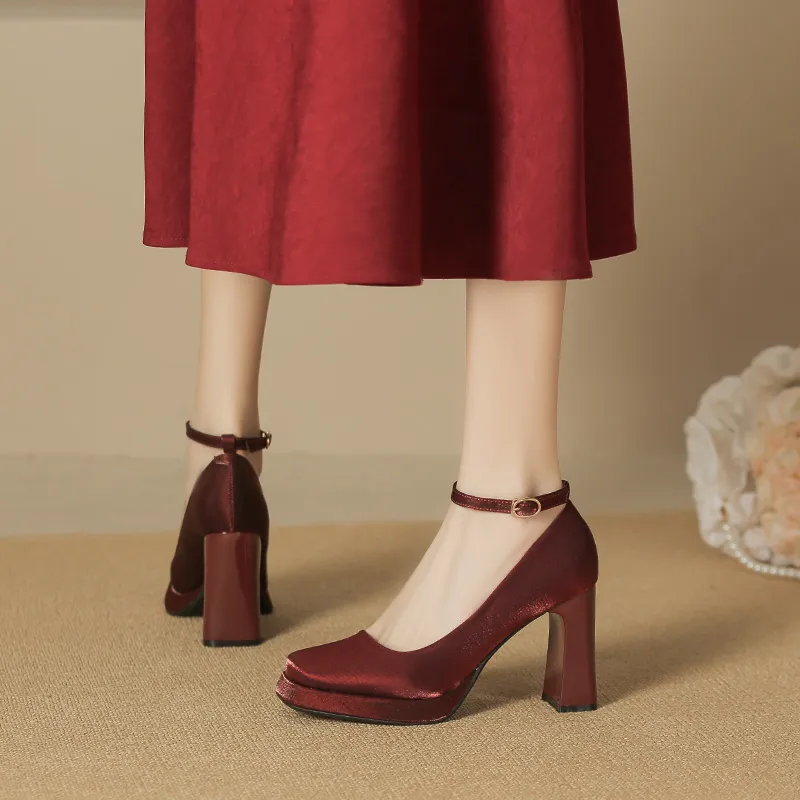 Lan Miao Chunky Heel High Heels Women's-2