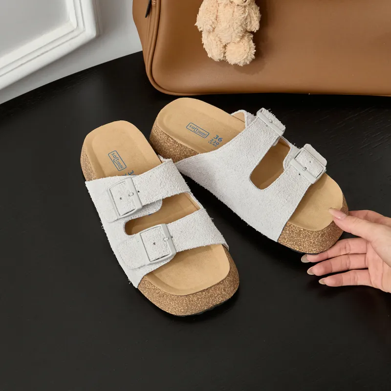 Lan Miao Slip Resistant Slide Slippers Women's Ecru-1