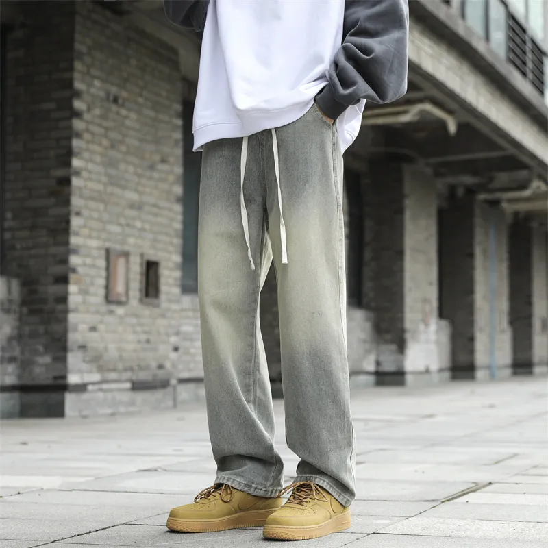 JIARONG Vintage Abrasion Resistant Wide Leg Pants Stylish Teenagers Gradient Design Casual Pants Thin Pants 2025 Unisex-2