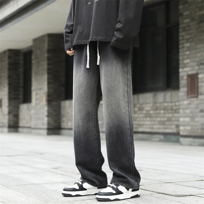 JIARONG Vintage Abrasion Resistant Wide Leg Pants Stylish Teenagers Gradient Design Casual Pants Thin Pants 2025 Unisex-6