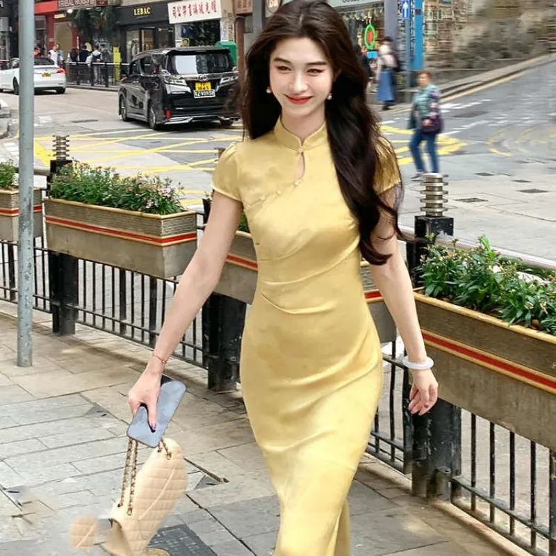 EFCR Cheongsams Women's Yellow-1