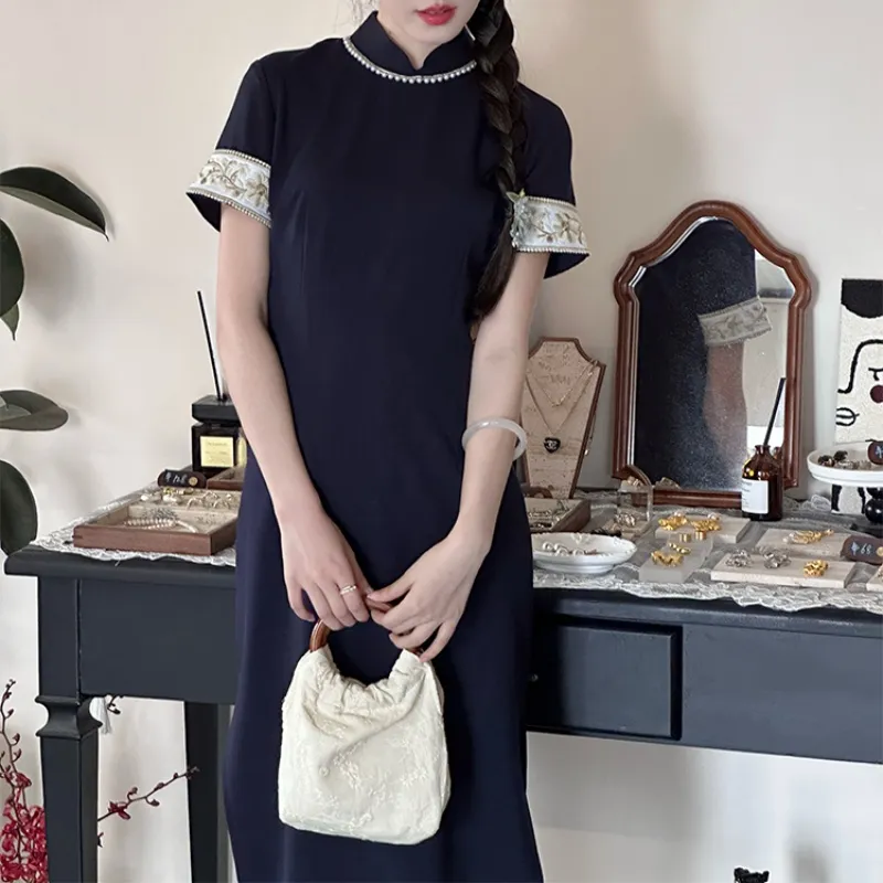 EFCR Cheongsams Women's Dark Blue-3