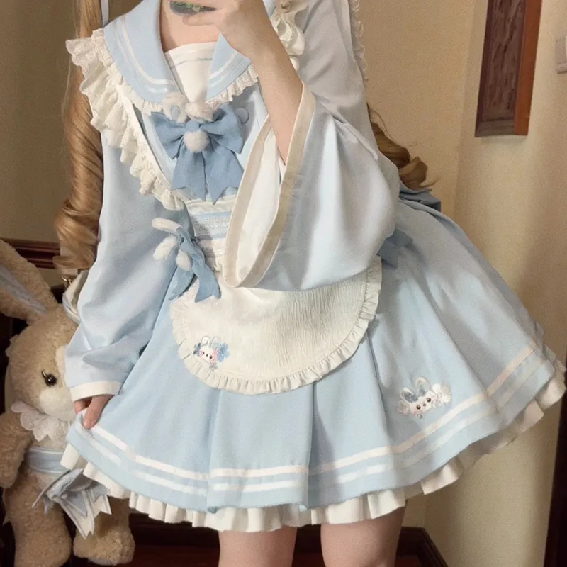 EFCR Lolita Dresses Women's Blue With White Lettering-3