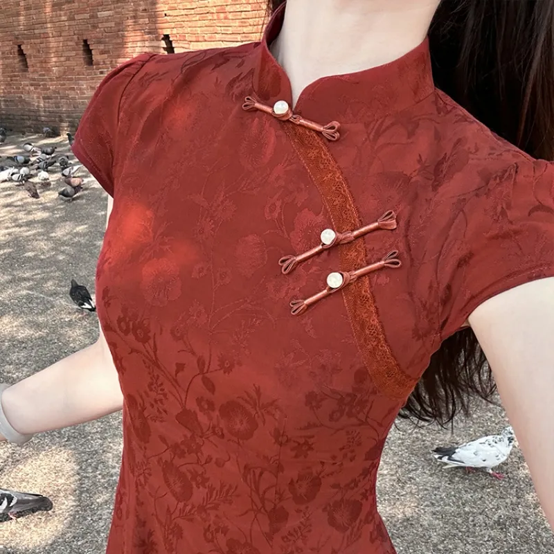 EFCR Cheongsams Women's Red-1