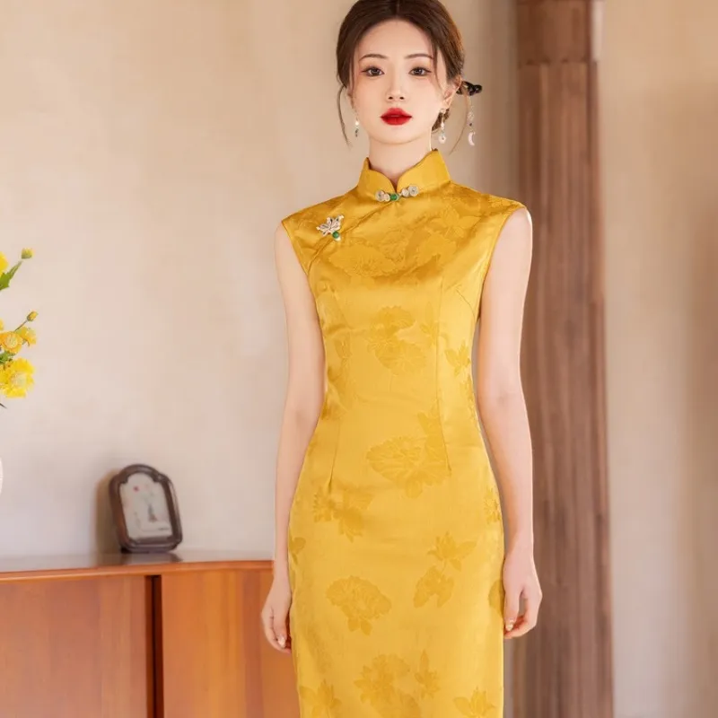 EFCR Cheongsams Women's Yellow-3