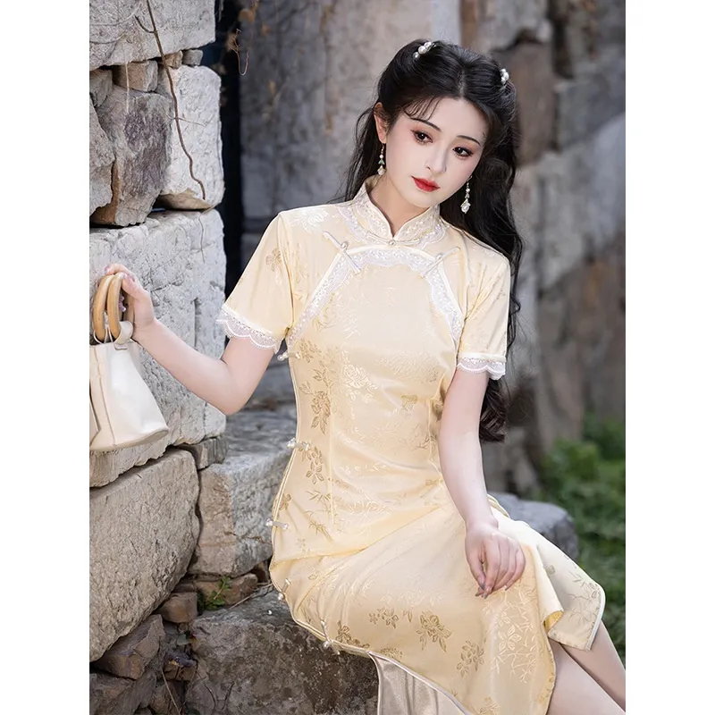 EFCR Cheongsams Women's Yellow-1