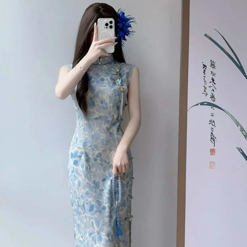 EFCR Cheongsams Women's Blue-3