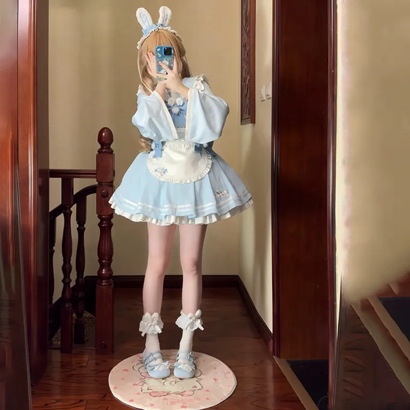 EFCR Lolita Dresses Women's Blue With White Lettering-2