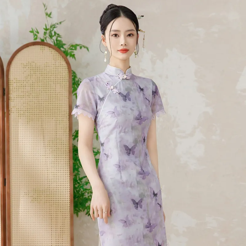 EFCR Cheongsams Women's Purple-3