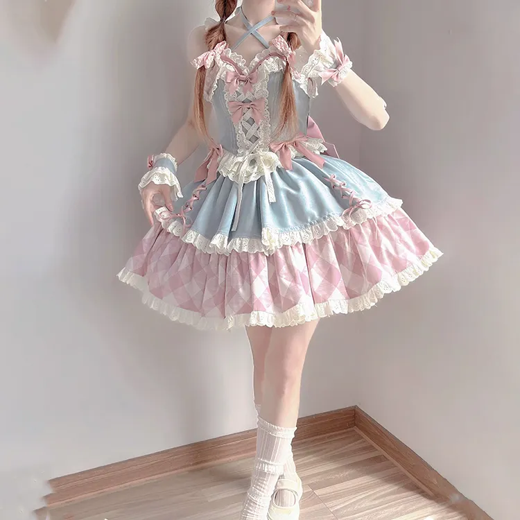 EFCR Lolita Dresses Women's Pink Blue-2