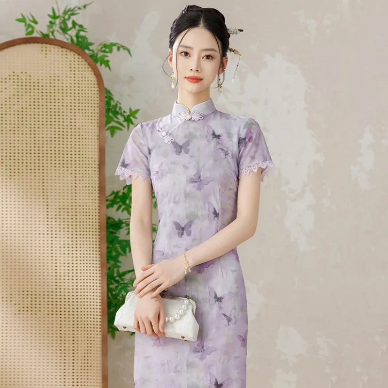 EFCR Cheongsams Women's Purple-1