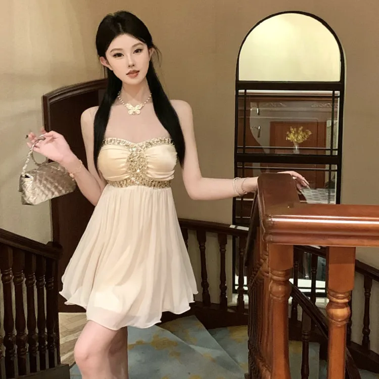 EFCR Sleeveless Dresses Women's Bead High End-5