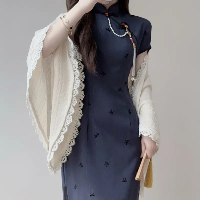 EFCR Cheongsams Women's Dark Blue-1
