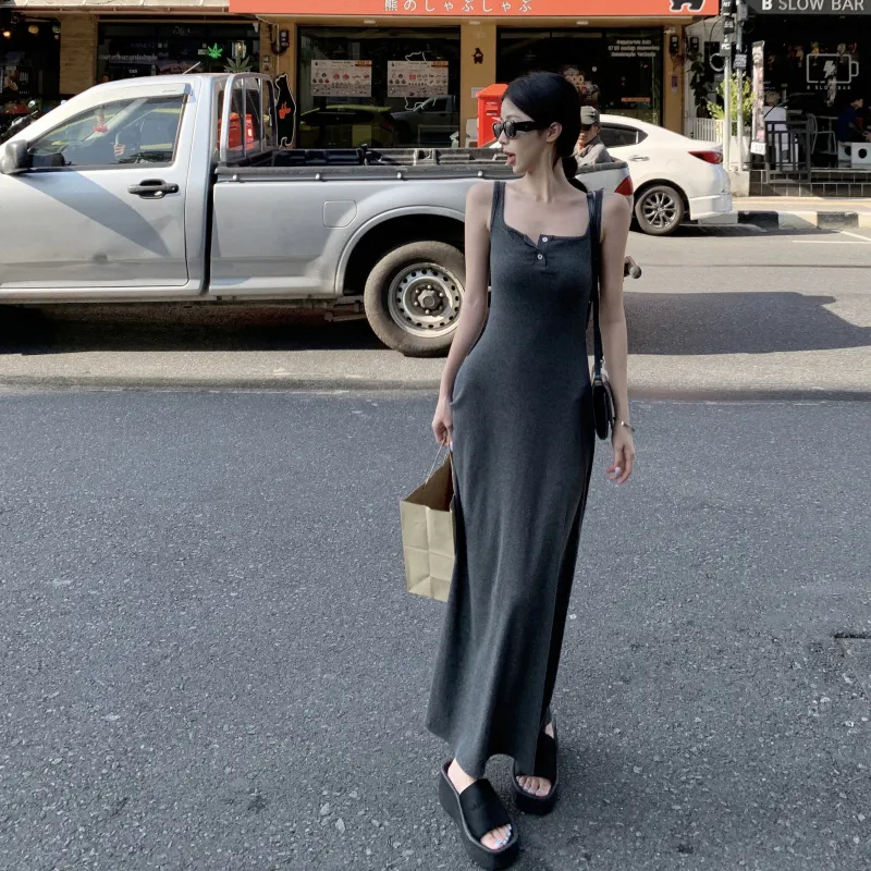 EFCR Slip Dresses Women's Dark Gray-6