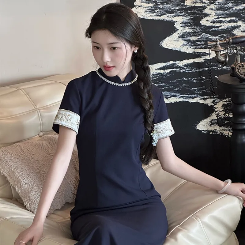 EFCR Cheongsams Women's Dark Blue-1