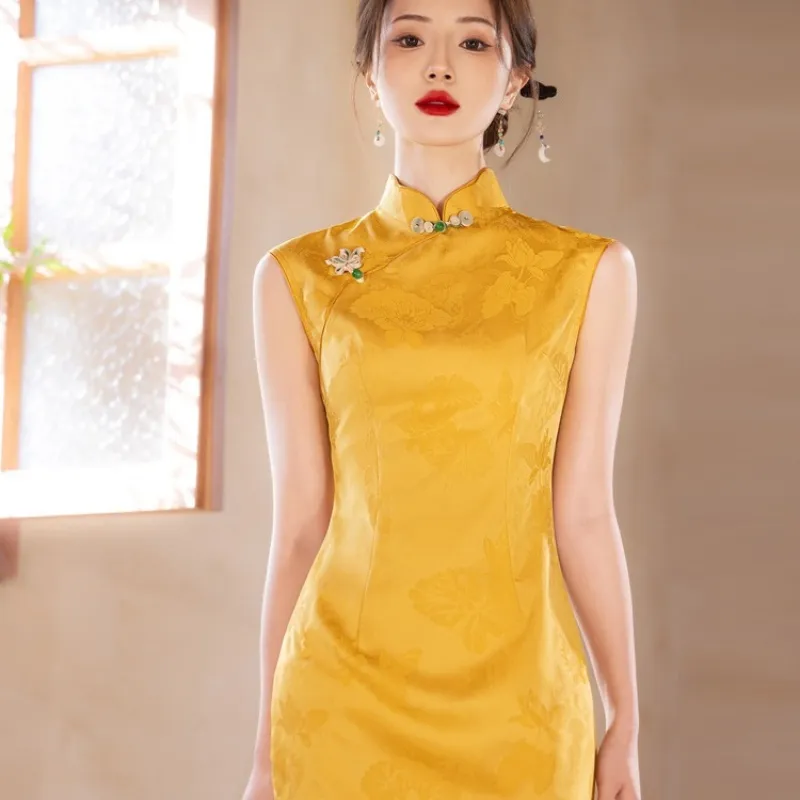 EFCR Cheongsams Women's Yellow-1