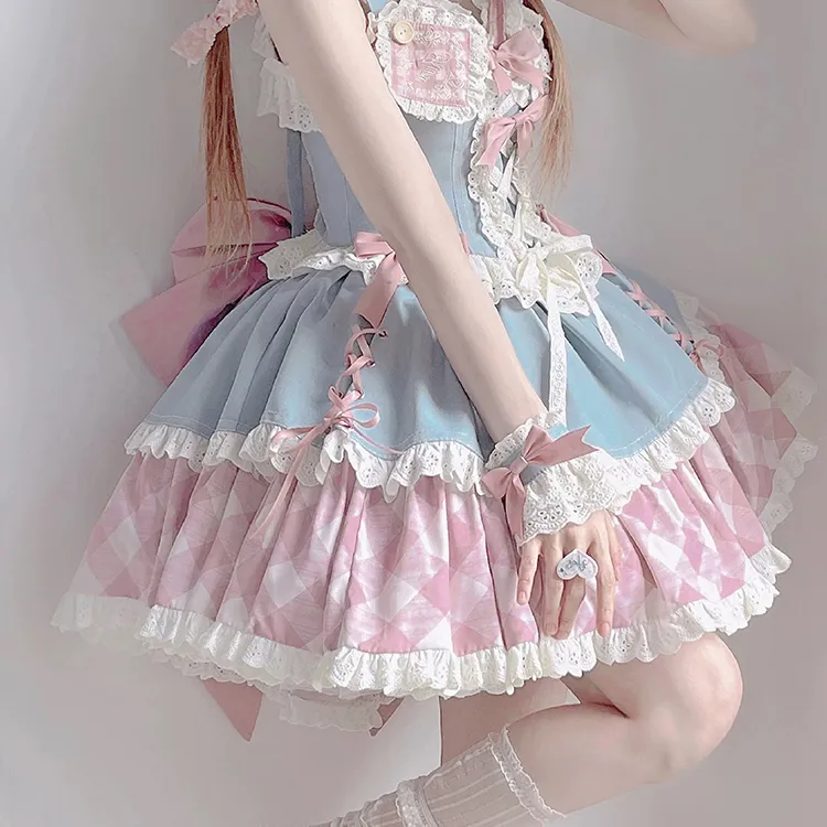EFCR Lolita Dresses Women's Pink Blue-3