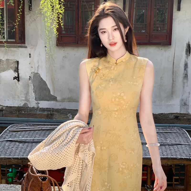 EFCR Cheongsams Women's Yellow-1
