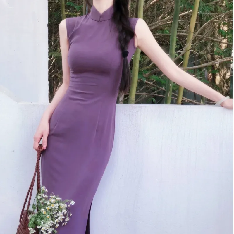 EFCR Cheongsams Women's Purple-2