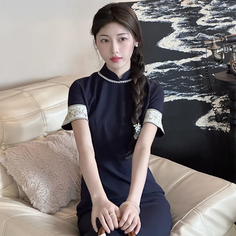 EFCR Cheongsams Women's Dark Blue-2