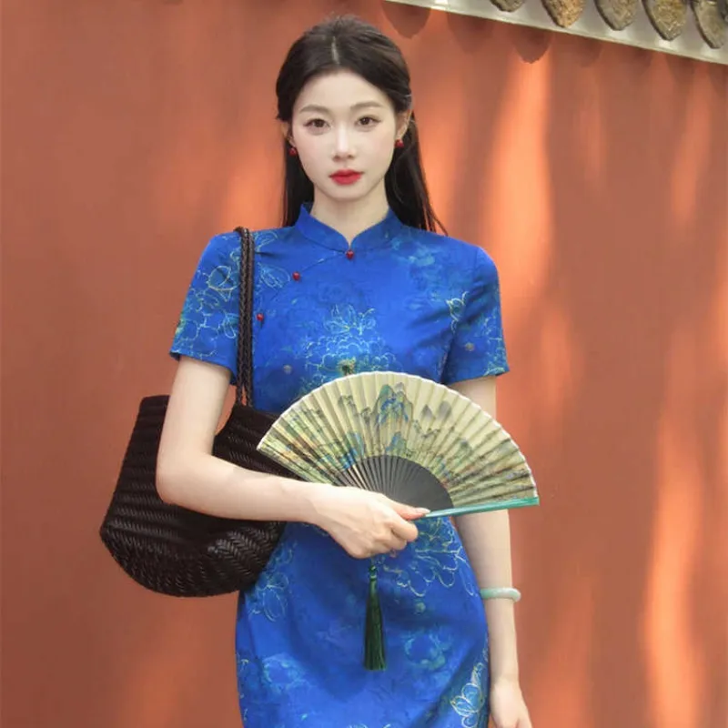 EFCR Cheongsams Women's Blue-3