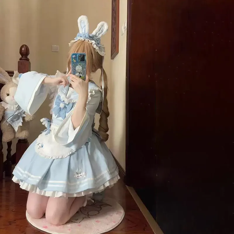 EFCR Lolita Dresses Women's Blue With White Lettering-4