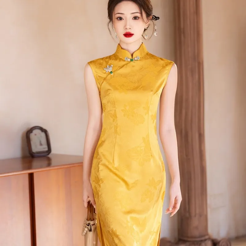 EFCR Cheongsams Women's Yellow-2