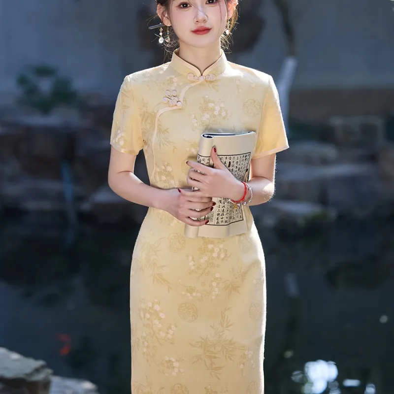 EFCR Cheongsams Women's Yellow-3