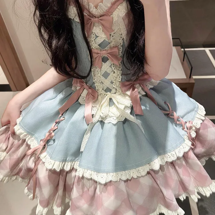 EFCR Lolita Dresses Women's Pink Blue-4