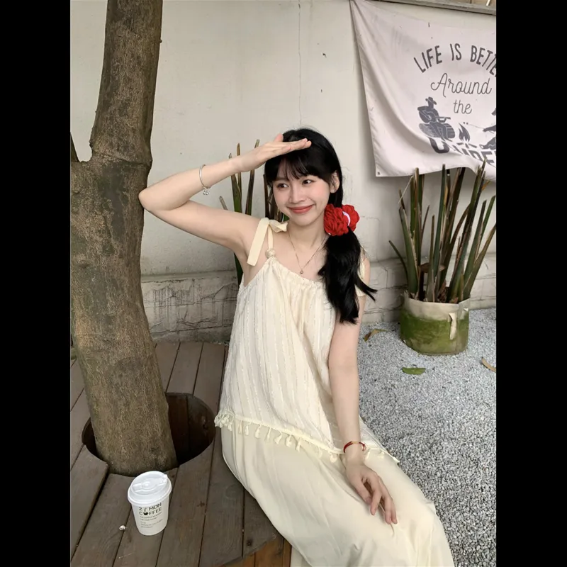 Mu Xiao Xin Slip Dress Women's Apricot-3
