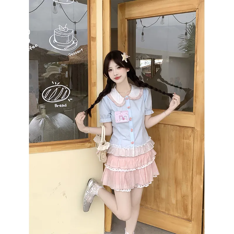 Mu Xiao Xin Two Piece Skirt Sets Women's-2