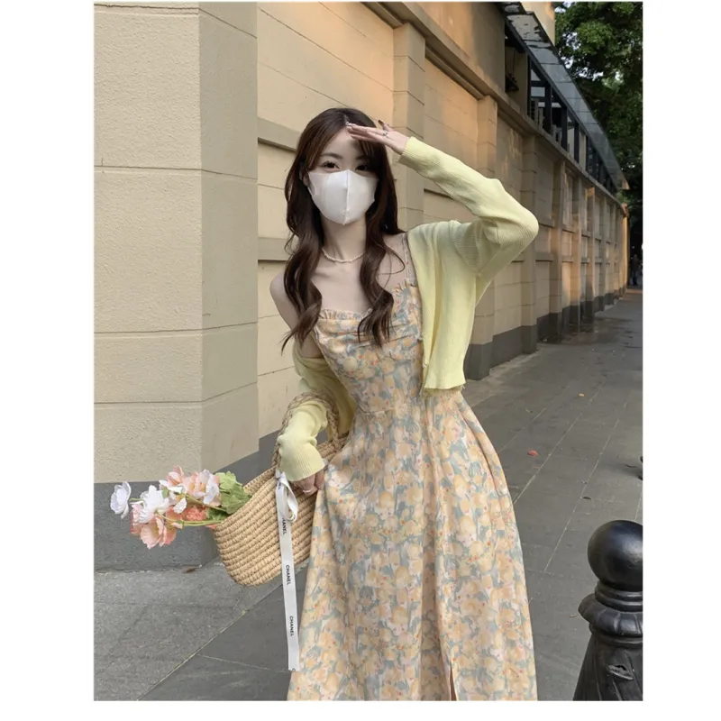Mu Xiao Xin Skirt Set Women's Apricot-2