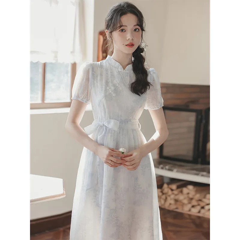 Mu Xiao Xin Short Sleeved Dress Women's-3