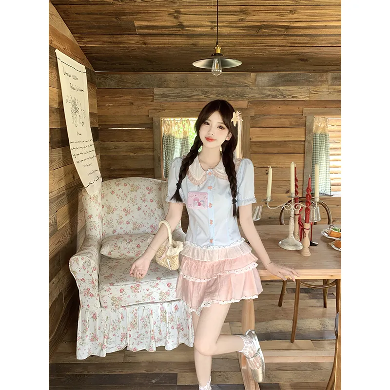 Mu Xiao Xin Two Piece Skirt Sets Women's-3