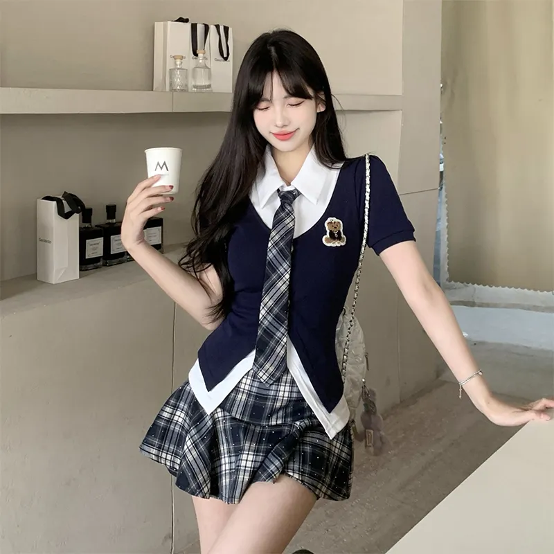 Mu Xiao Xin Two Piece Skirt Sets Women's-1