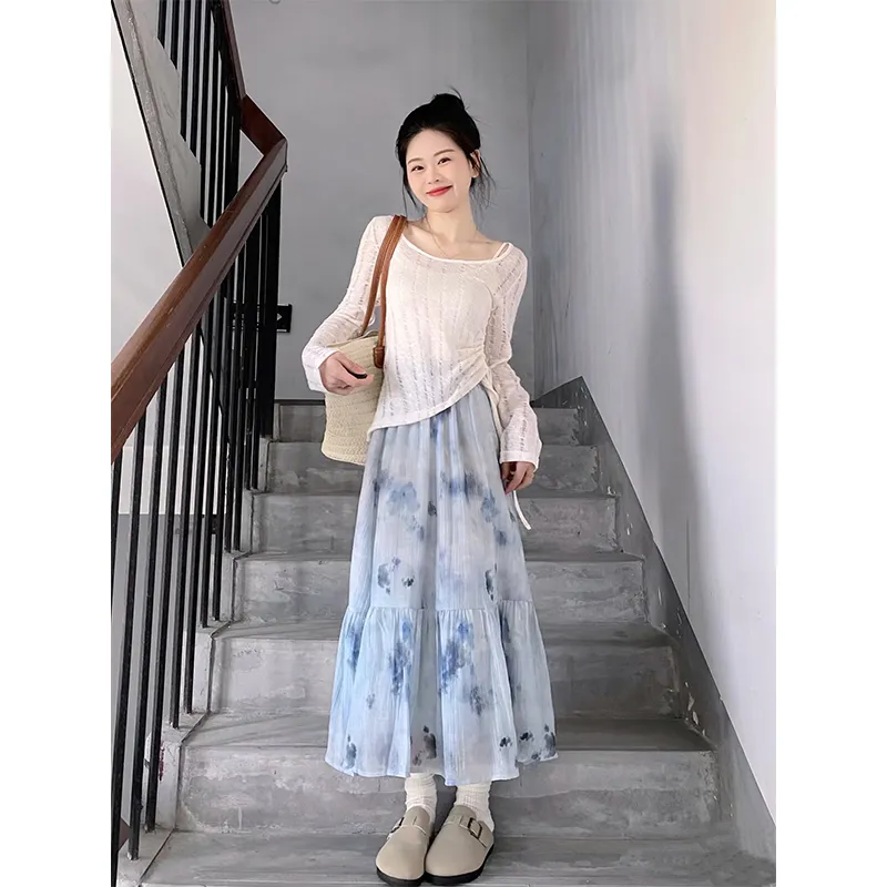 Mu Xiao Xin Two Piece Skirt Sets Women's-1