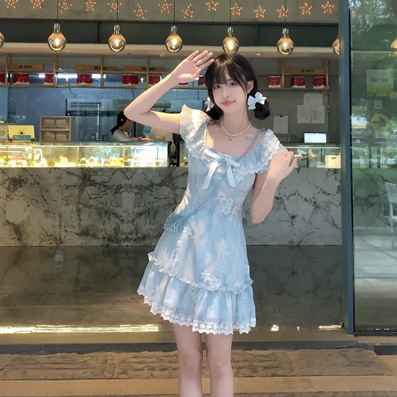 Mu Xiao Xin Short Sleeved Dress Women's Image Color-2