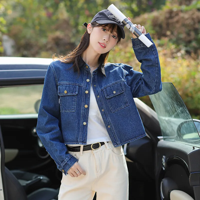 Mu Xiao Xin Denim Jacket Women's Blue-1