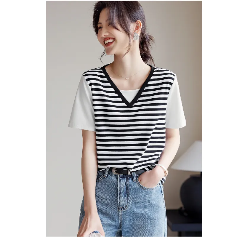 Mu Xiao Xin T Shirt Women's Black White-1