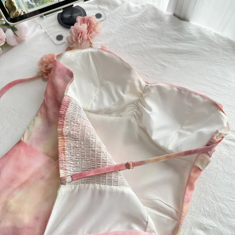 Mu Xiao Xin Slip Dresses Women's Pink Dresses-5