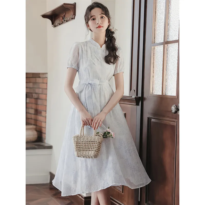 Mu Xiao Xin Short Sleeved Dress Women's-4